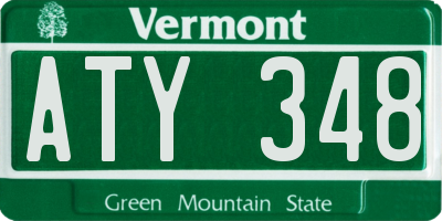 VT license plate ATY348