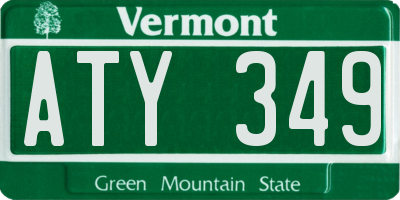 VT license plate ATY349