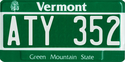 VT license plate ATY352