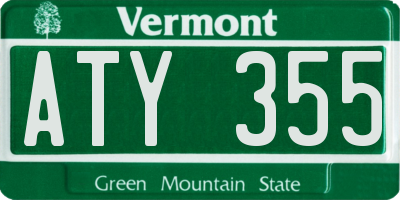 VT license plate ATY355