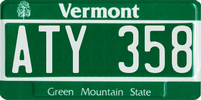 VT license plate ATY358