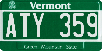 VT license plate ATY359