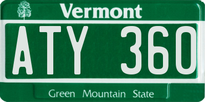 VT license plate ATY360