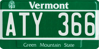 VT license plate ATY366