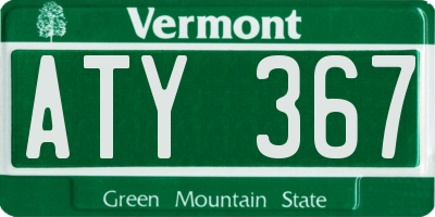 VT license plate ATY367