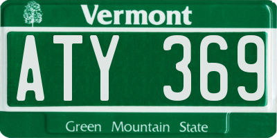 VT license plate ATY369