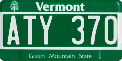 VT license plate ATY370