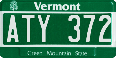 VT license plate ATY372