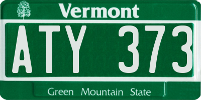 VT license plate ATY373