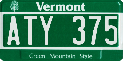 VT license plate ATY375