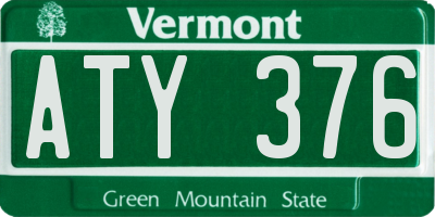 VT license plate ATY376