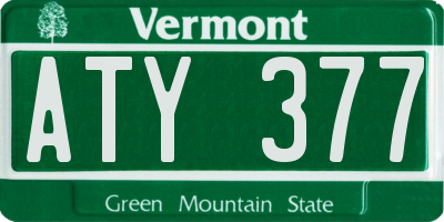 VT license plate ATY377