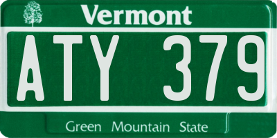 VT license plate ATY379