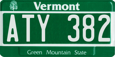VT license plate ATY382