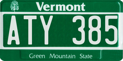 VT license plate ATY385