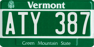 VT license plate ATY387