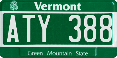 VT license plate ATY388