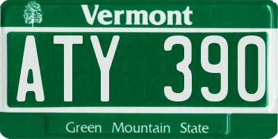 VT license plate ATY390