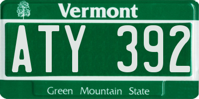 VT license plate ATY392