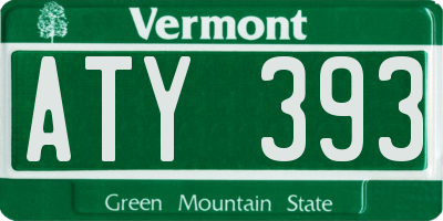 VT license plate ATY393