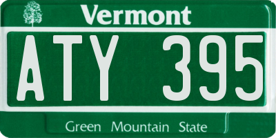VT license plate ATY395
