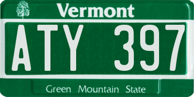 VT license plate ATY397