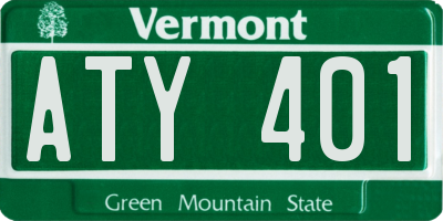 VT license plate ATY401