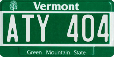 VT license plate ATY404