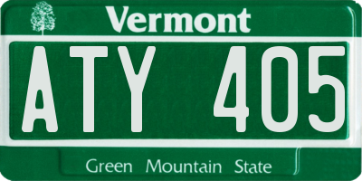 VT license plate ATY405