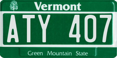 VT license plate ATY407