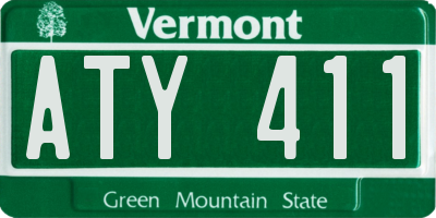 VT license plate ATY411
