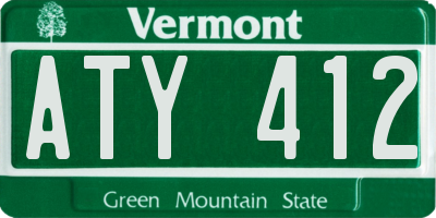 VT license plate ATY412