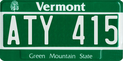 VT license plate ATY415