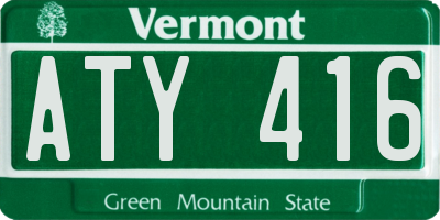 VT license plate ATY416