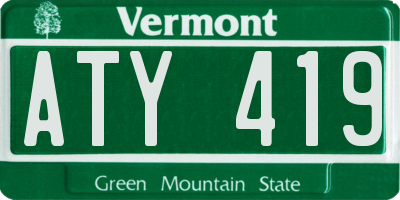 VT license plate ATY419