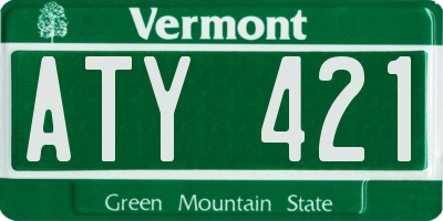 VT license plate ATY421