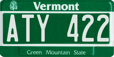 VT license plate ATY422