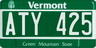 VT license plate ATY425