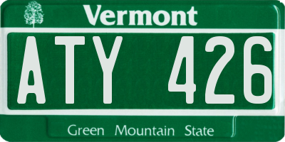 VT license plate ATY426