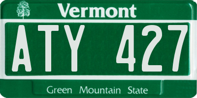 VT license plate ATY427