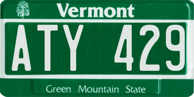 VT license plate ATY429