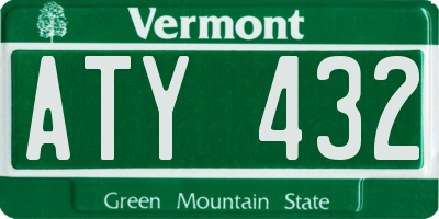 VT license plate ATY432