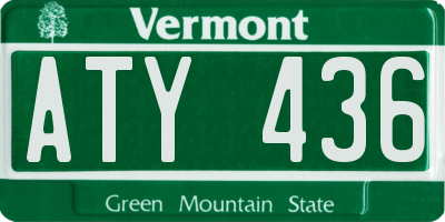 VT license plate ATY436