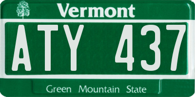 VT license plate ATY437