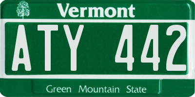 VT license plate ATY442