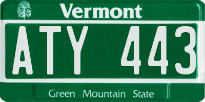 VT license plate ATY443