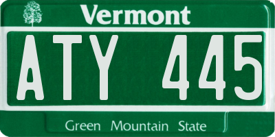 VT license plate ATY445