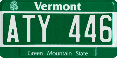 VT license plate ATY446