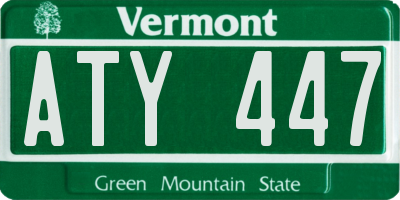VT license plate ATY447