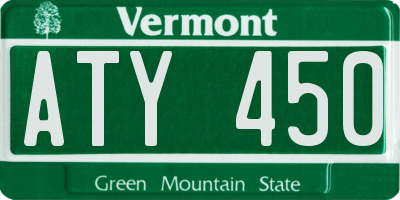 VT license plate ATY450